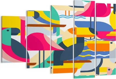 Produktbild von Bild auf Leinwand - Leinwandbild - Vogel Abstraktion - 150x100cm - Wand Bild - Wanddeko - Leinwanddruck - Bilder - Kunstdruck - Wanddekoration - Leinwand bilder - Wandkunst - EG150x100-3747