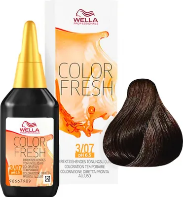 Produktbild von Wella Color Fresh, Dunkel, 3/07, Dark Brown/natural Brown, Frauen, 75 ml, Alle Haare