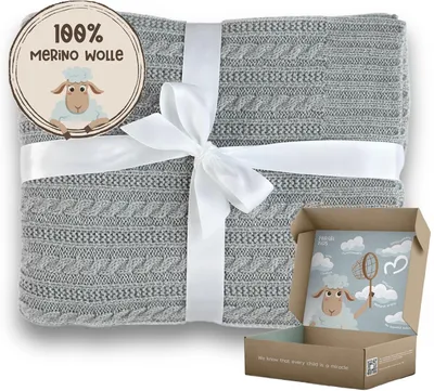 Produktbild von Babydecke aus 100 % Wolle 75 x 100 cm – Neugeborene – Kinderdecke