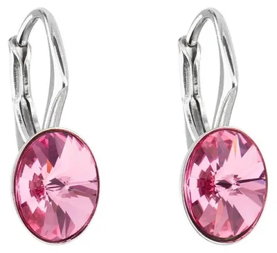 Produktbild von Rosafarbene ovale Ohrringe mit Swarovski-Kristallen 31276.3 rose