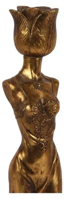 Image de Support-bougie pour femmes, 39,5 cm, couleur or