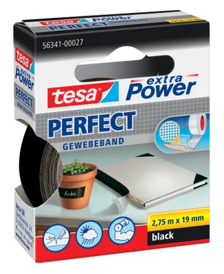Produktbild von Tesa Gewebekleb. 2,75m x 19mm extra Power schw. Perfekt 56341
