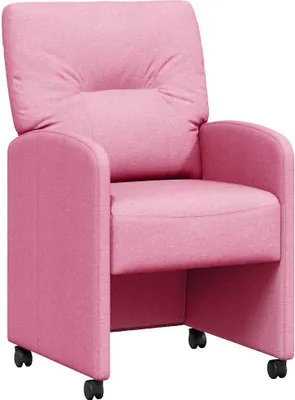 Immagine prodotto di vidaXL Sedie da pranzo con rotelle, set da 2 pezzi, rosa, 57 x 67 x 95 cm, tessuto