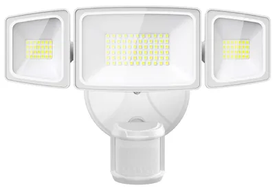 LED-Flutlicht 55 W, 3 Köpfe, 5000 lm, IP65, Bewegungsmelder, kaltweiß