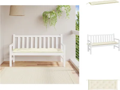 Obrázek produktu pro vidaXL Polštář na zahradní lavici krémově bílý 150x50x7 cm Oxfordská tkanina - Polštář na sezení