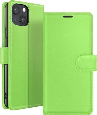 Image de Zanaé, étui à rabat pour iPhone 13 avec fermeture magnétique et compartiments pour cartes, vert