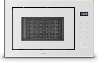 Zdjęcie produktu dla Klarstein Velaire mikrofalówka do zabudowy 60 cm z grillem - 25 l, 850 W mikrofalówka i 1200 W grill, 8 programów, dotykowy, stal nierdzewna, timer, mikrofalówka do zabudowy, biały