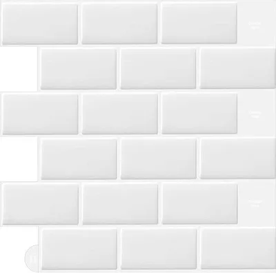 Produktbild von Famanu Fliesenaufkleber 3D - 10 Stück, selbstklebend, weiß, für Küche und Bad
