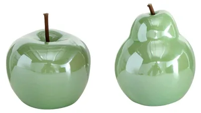 Produktbild von B.o.l.t.z.e Apfel + Birne Perly Porzellan Ø 10 cm, Farbe: grün