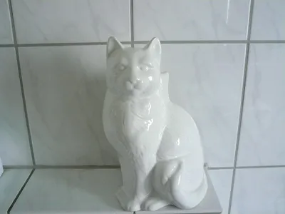 Produktbild von WC-Bürstengarnitur aus Keramik in Form einer Katze weiß