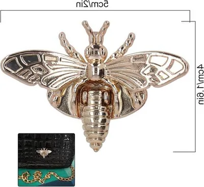 Image de Fermoir en cuir en forme d'abeille, 3 pièces