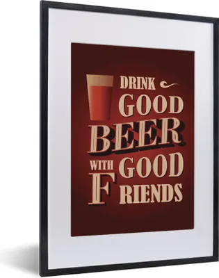 Produktbild von MuchoWow® MuchoWow® Gerahmtes Poster Mancave - Bier - Vintage - Freunde 30x40 cm - Poster mit zchwarzem Bilderrahmen - Wandposter Schlafzimmer