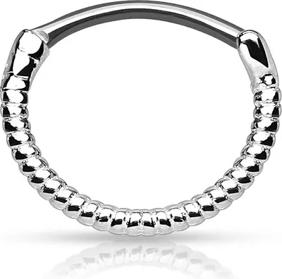Produktbild von Nasenpiercing Septum Ring Clicker Nasenring Klapp Piercing Nase Twisted Line