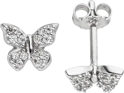 Produktbild von JOBO Kinder Ohrstecker Schmetterling 925 Silber mit Zirkonia Kinderohrringe