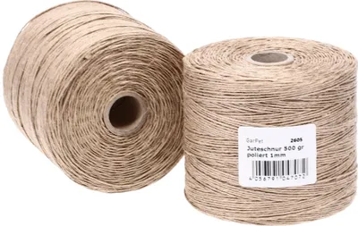 Produktbild von Bindfaden 500 g poliert 500 m Juteschnur Jute Paketschnur Gartenschnur Bastelschnur Garten Garn Kordel Zwirn Pflanzschnur Jutegarn Naturgarn