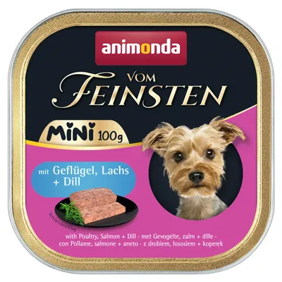 Produktbild von animonda vom Feinsten Mini Hundefutter nass Geflügel Lachs Dill 32x100g