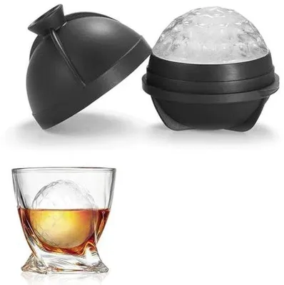 Produktbild von Famanu Eisballform Silikon 6,5 cm - Wiederverwendbare große Golfmuster