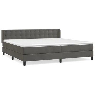 Produktbild von vidaXL Boxspringbett mit Matratze Dunkelgrau 200x200 cm Samt