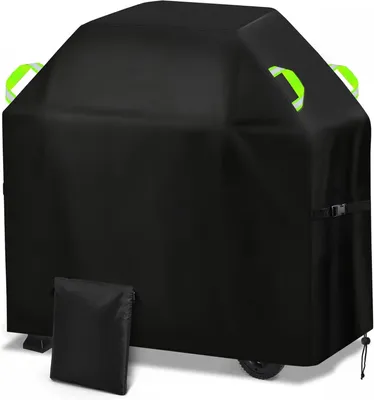 Imagen del producto de Funda para barbacoa de 120x60x120 cm, fabricada en tela Oxford 420D, impermeable y resistente al viento, ideal para jardín y camping