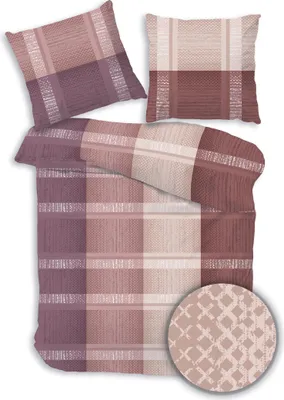 Produktbild von Dobnig Bettwäsche Flanell - Karo 200 x 200 cm aubergine Karo, aubergine, rosa