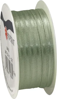 Produktbild von PRÄSENT Satinband 3 mm x 10 m Geschenkband Dekoband Schleifenband Salbei