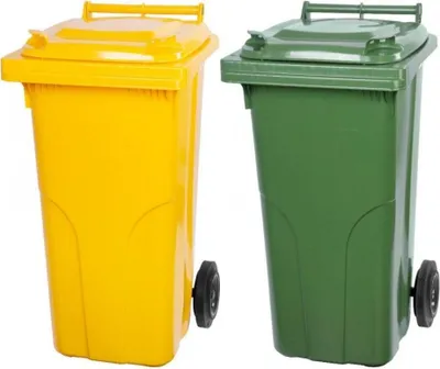 Produktbild von SuperSparSet 2x PROREGAL 2-Rad-Mülltonne MGB | HDPE-Kunststoff | 120 Liter | Gelb & Grün