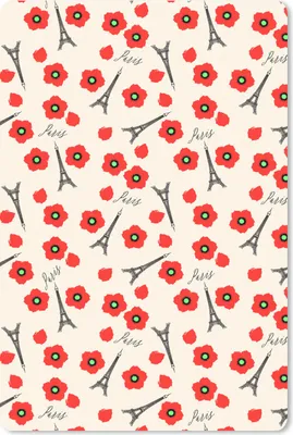 Produktbild von MuchoWow® Mauspad Mousepad Muster - Paris - Eiffelturm - Blumen 18x27 cm - Mousepads - Maus Mat - Pad - Mausunterlage