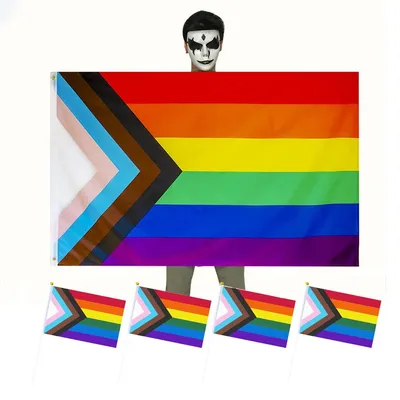 Produktbild von Pride-Flagge, Regenbogenflagge, LGBTQ-Flagge, 150 x 90 cm, wetterfest mit 2 Messingösen
