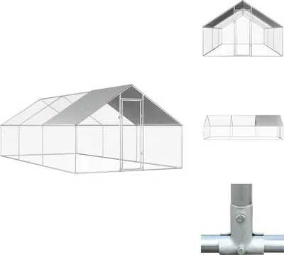 Zdjęcie produktu dla vidaXL Zewnętrzna klatka dla kur 2,75x6x1,92 m Stal ocynkowana - Siedliska i wybiegi dla małych zwierząt