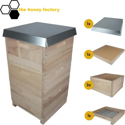 Produktbild von DNM 10 Bienenbeute Ganzzarge SET Paulownia Holz "DIE HANDLICHE" Bausatz Imkerei
