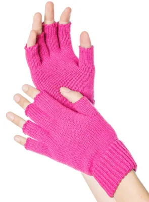 Produktbild von Fingerlose Strickhandschuhe pink
