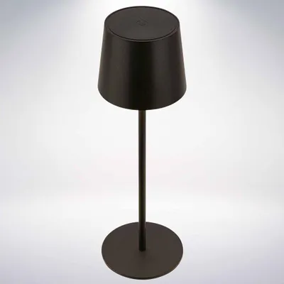 Image de BRILONER - Lampe de table LED sans fil IP44 avectactile, intensité variable, batterie et source lumineuse interchangeables, lampe de chevet, 11 x 33 cm, noir