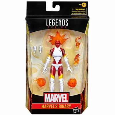 A Marvel Legends Binary action figure in its retail packaging.