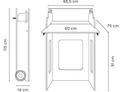 Produktbild von Mobiler Standwickeltisch zum Aufklappen, Modell MOWI von Timkid