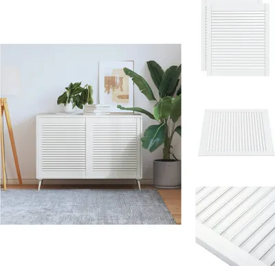 Obrázek produktu pro vidaXL Šatní dveře žaluziový design 2 ks. Bílé 69x59,4 cm z masivního dřeva - Dveře skříní