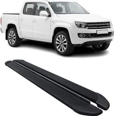 Image de Marchepieds Latéraux pédale pour VW Amarok Double Cab 2010-2022 Noir Alu 2Pcs
