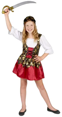 Immagine prodotto di Costume da pirata per bambini rosso-oro-nero - 134/140 (10-12 anni)