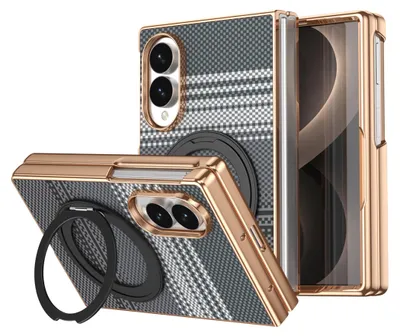 Obrázok produktu pre Puzdro na telefón Samsung Galaxy Z Fold8 5G s otočným stojanom, magnetickým krúžkom a ochranným sklom