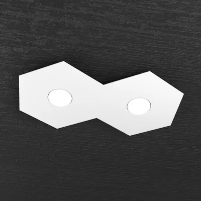 Obrázek produktu pro Moderní stropní světlo Hexagon Metal White 2 světla vedla 12X2W