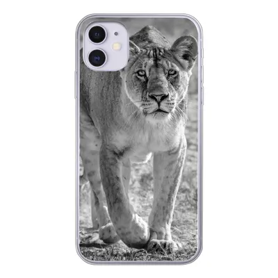 Produktbild von MuchoWow® Handyhülle Schutzhülle Hülle für iPhone 11 Löwe - Schwarz - Weiß Silikon Softcase Handy Hülle - Handytasche