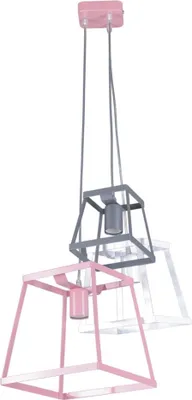 Immagine prodotto di Lampadario TEDY rosa-grigio-bianco 3xE27x60W in metallo, dimensioni: 110x45x45 cm, IP20, Kaja