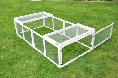 Produktbild von Freigehege Möhrchen grau-weiß 180 x 90 cm