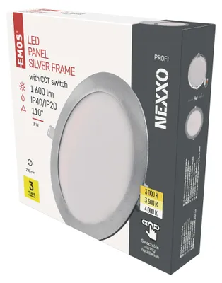 LED podhledové svítidlo NEXXO stříbrné, 22,5 cm, 18 W, teplá/neutrální bílá