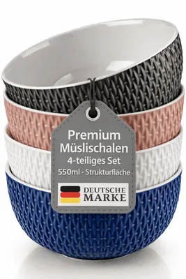 Produktbild von Müslischalen 4er Set Dessertschale Schüsseln Dessertschalen Suppenschalen