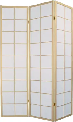 Produktbild von Fine Asianliving Japanische Paravent Raumteiler Shoji Fine Asianliving Japanische Paravent Raumteiler Trennwand B135xH180cm 3-teilig Shoji Reispapier Naturell Raumtrenner Spanische Wand Sichtschutz Trennwand  -