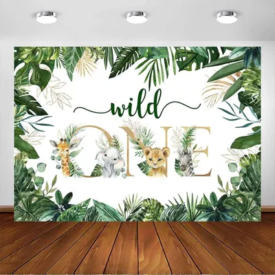 Productafbeelding van Fotobehang met jungleprint, 2,1 x 1,5 meter, Econ vinyl, geschikt voor verjaardagsdecoratie