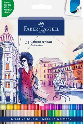 Produktbild von Faber Castell Aqua Dual Marker Gofa 0,4 mm 24er Etui