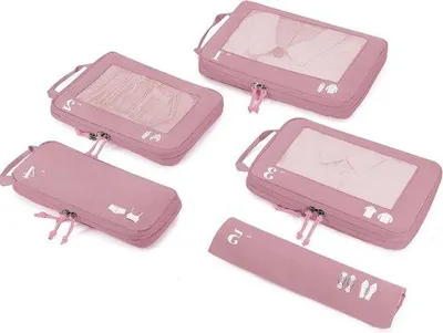 Produktbild von Famanu Kompressionsverpackung Kubussen für Koffer - Organizer-Taschen - Reiseaccessoires - Rosa Koffer-Organizer