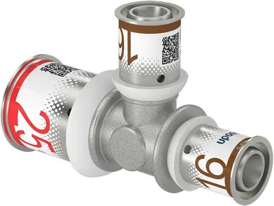 Zdjęcie produktu dla Uponor T-Stück S-Press PLUS reduziert aus Messing, verzinnt 25x16x16mm