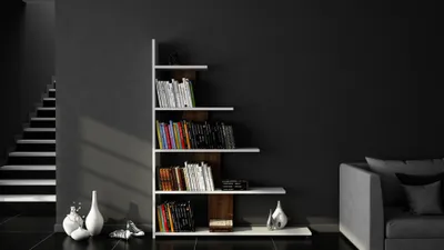 Immagine prodotto di Skye Decor, Reward - Bianco, Noce, Libreria, Bianco, 100% PANNELLI DI PARTICELLE RIVESTITI IN MELAMMINA, 121,8 x 19,5 x 120 cm